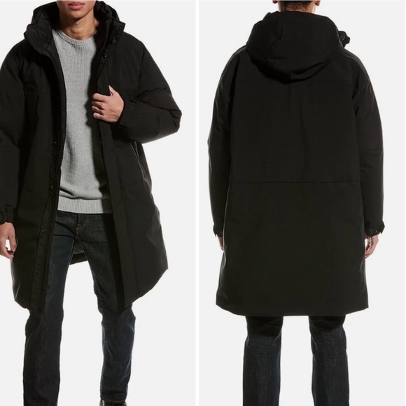 Theory Bond Wool-Blend Down Parka in Black NWT XL - Picture 1 of 9